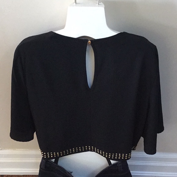 Bebe Black Cropped Top - Picture 2 of 8